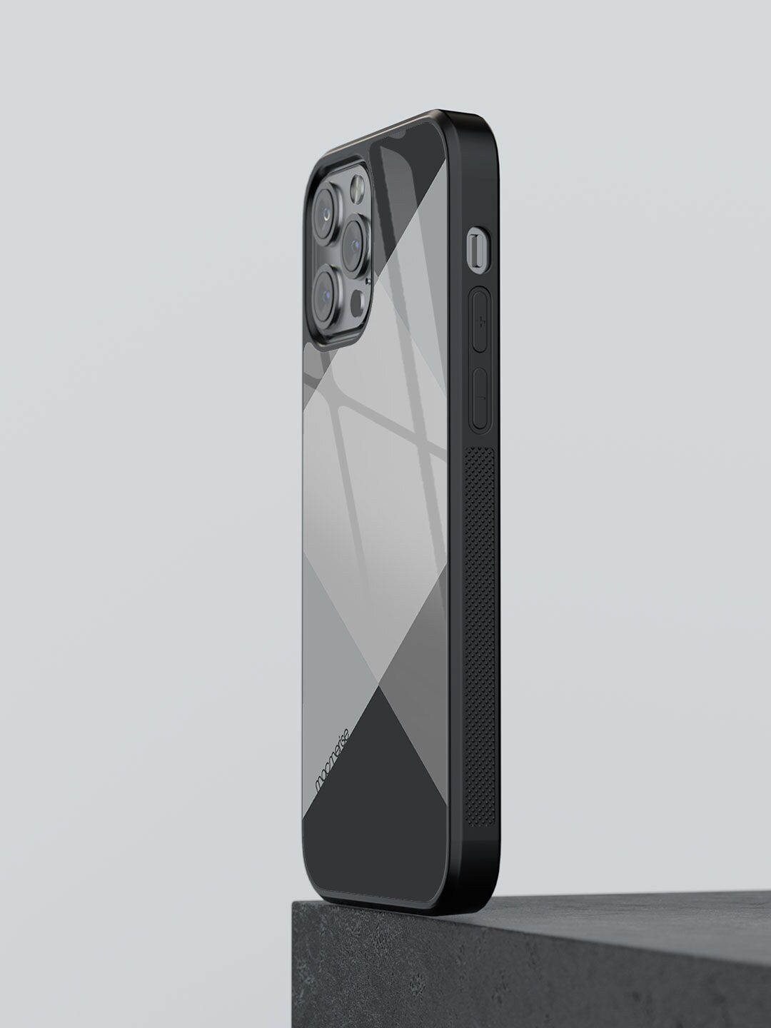 macmerise Grey Criss Cross Printed iPhone 12 Pro Max Back Cover Price in India