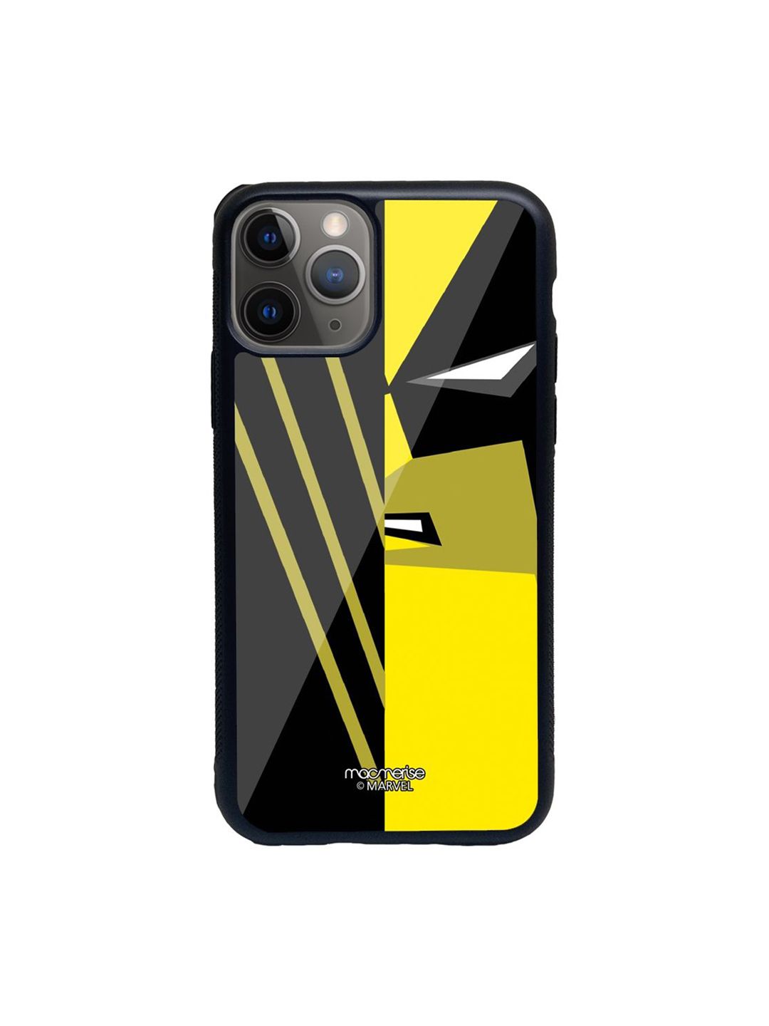 macmerise Black And Yellow Printed Iphone 11 Pro Max Glass Phone Back Case Price in India