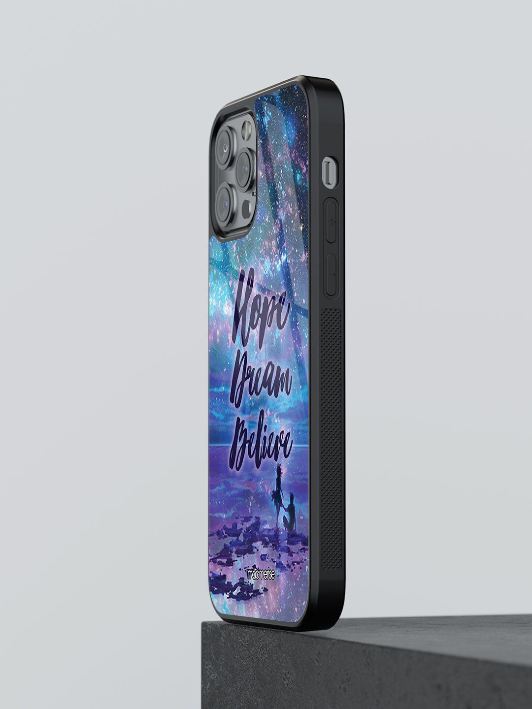 macmerise Blue Printed Iphone 12 Pro Glass Phone Case Price in India