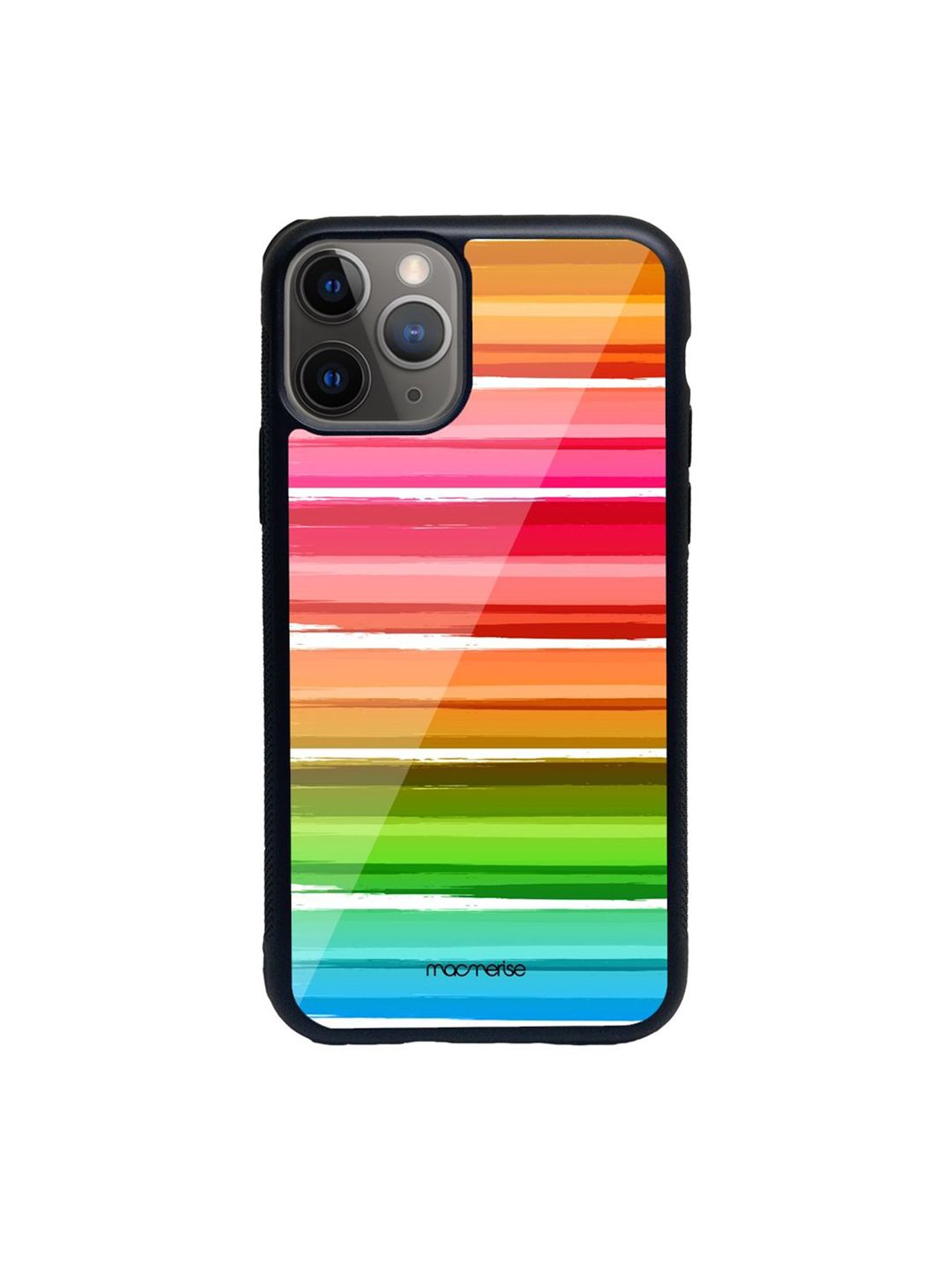 macmerise Blue & Pink Striped iPhone 11 Pro Phone Case Price in India