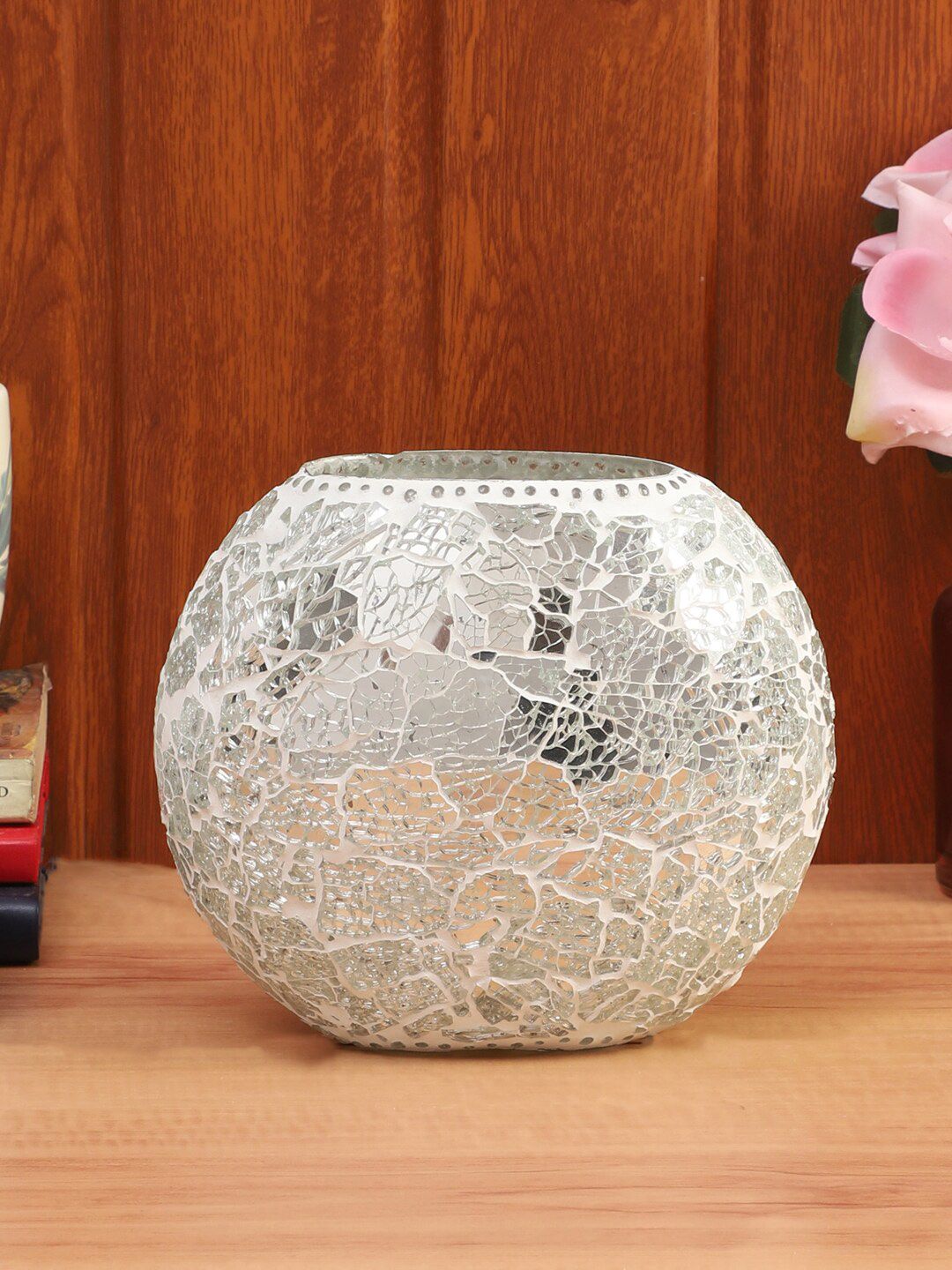 foziq White Textured Glass Table Lamps Price in India