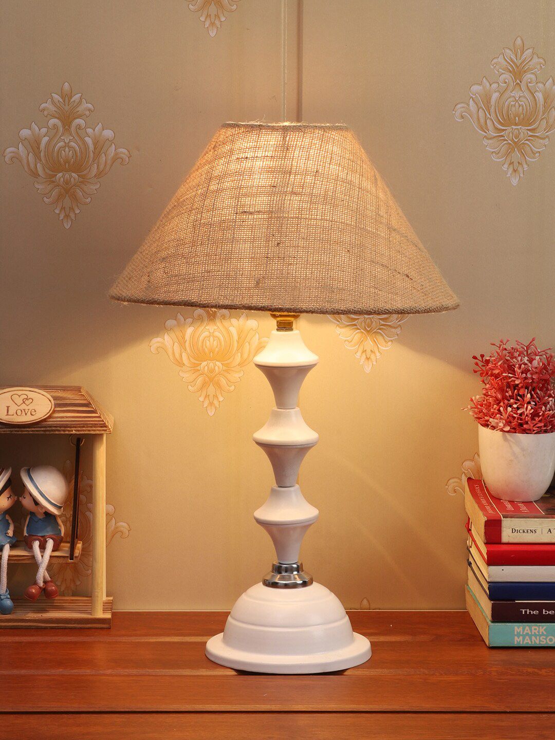 Foziq White Solid Metal Table Lamps Price in India