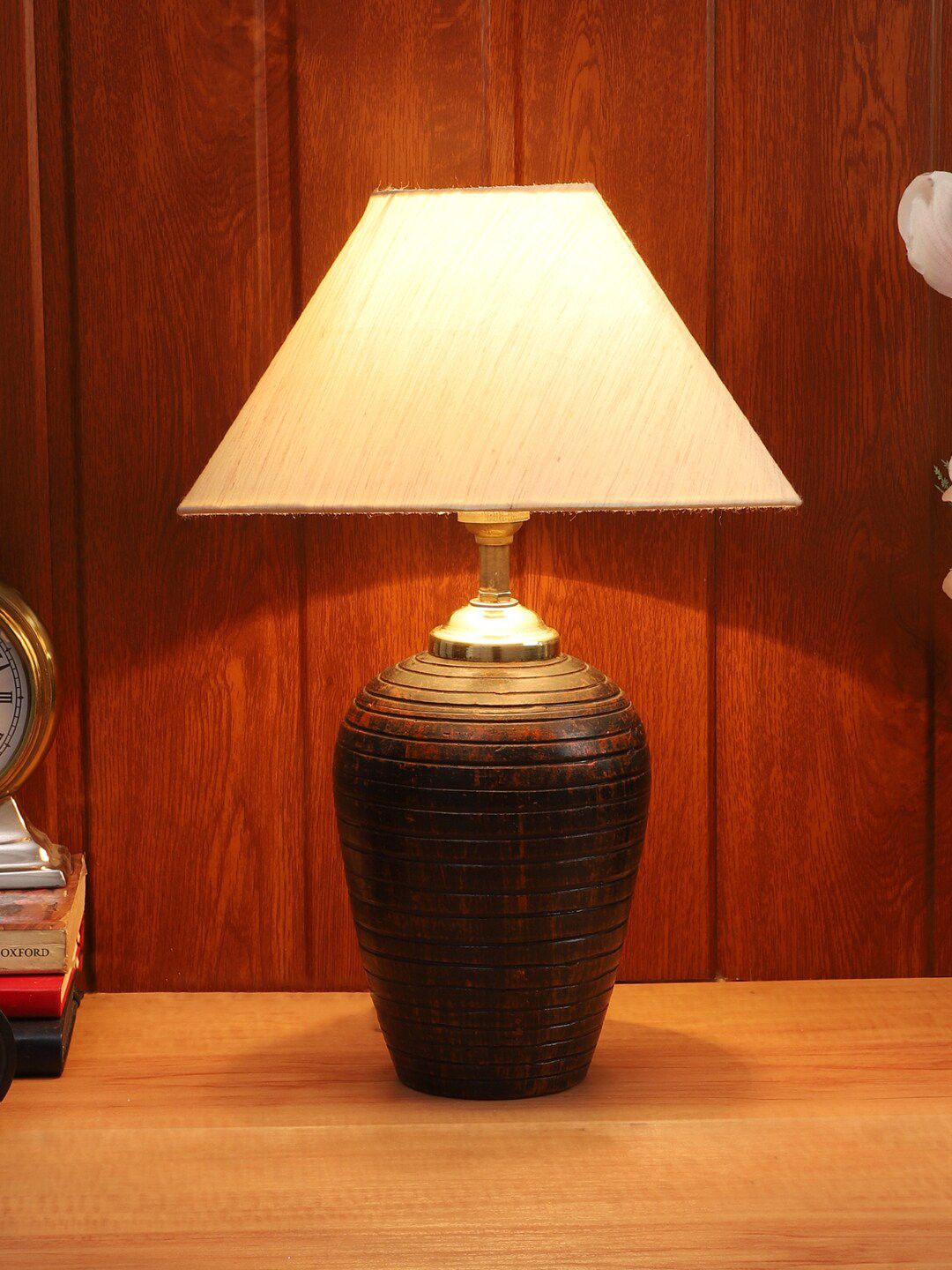 Foziq Brown Solid Table Lamps Price in India