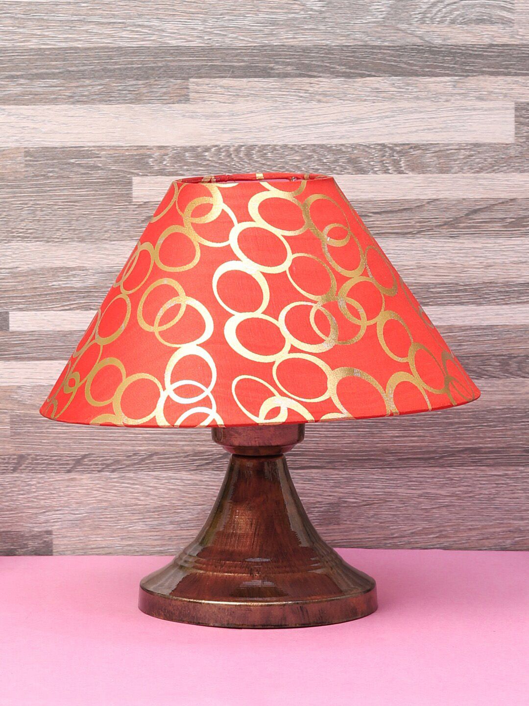 Foziq Copper Printed Metal Table Lamps Price in India