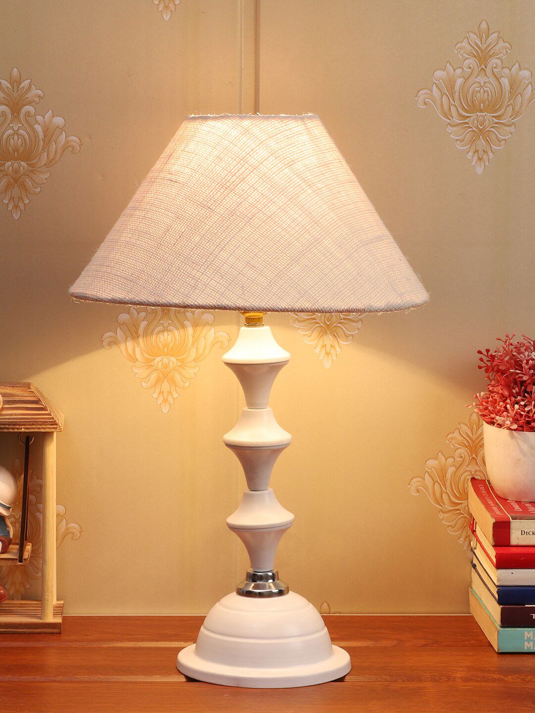 Foziq White Textured Table Lamps Price in India