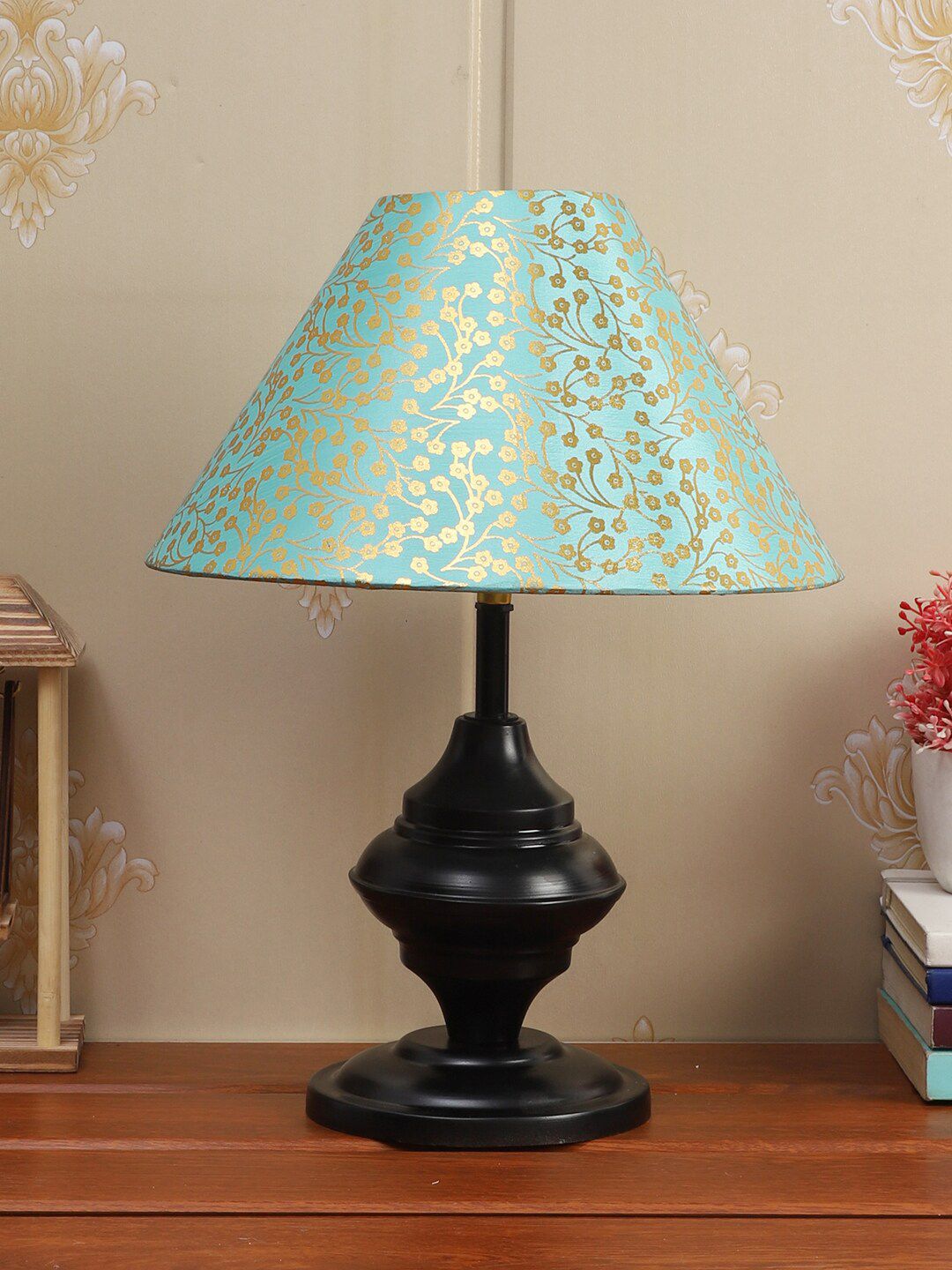 Foziq Black Printed Table Lamps Price in India