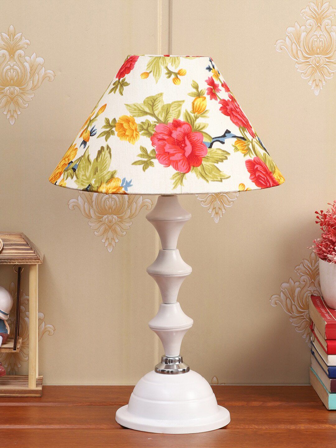 Foziq White Printed Table Lamps Price in India