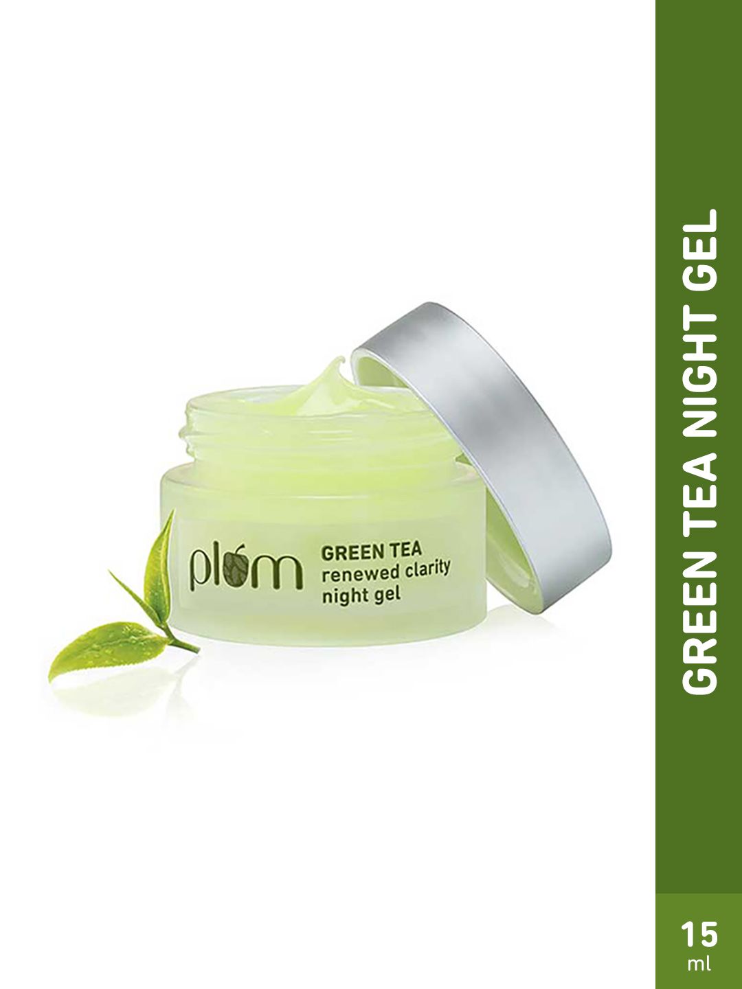 Plum Plum Green Tea Night Gel Mini With Glycolic Acid To Fight Acne For Clear Skin - 15ml