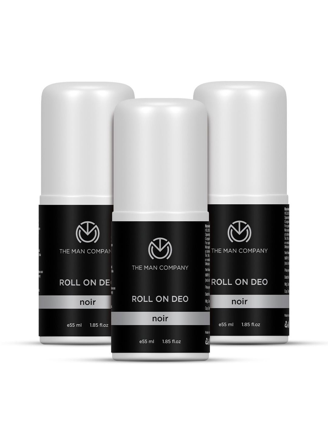 THE MAN COMPANY Set of 3 Noir Roll On Deodorant - 55 ml each deal from myntra