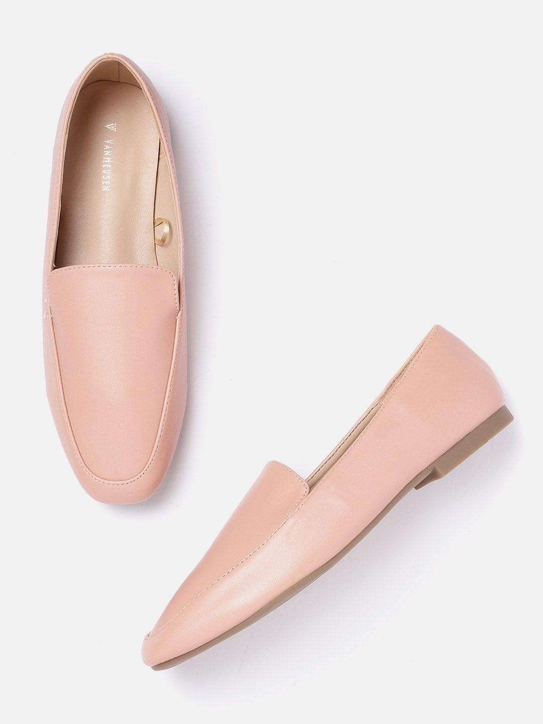 Van Heusen Woman Women Pink PU Loafers Price in India