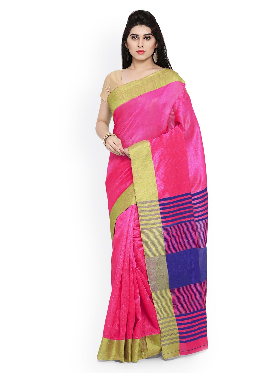 Saree mall Pink Art Silk Saree Price in India