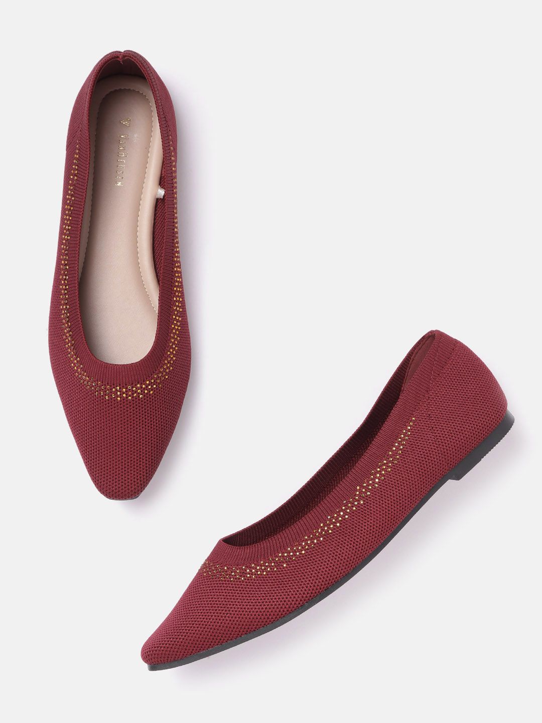 Van Heusen Woman Maroon Solid Ballerinas