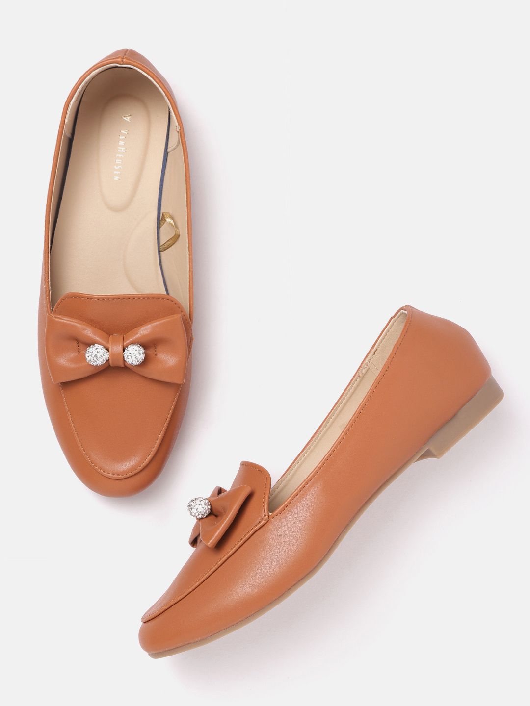 Van Heusen Woman Solid Loafers with Bow Detail Price in India