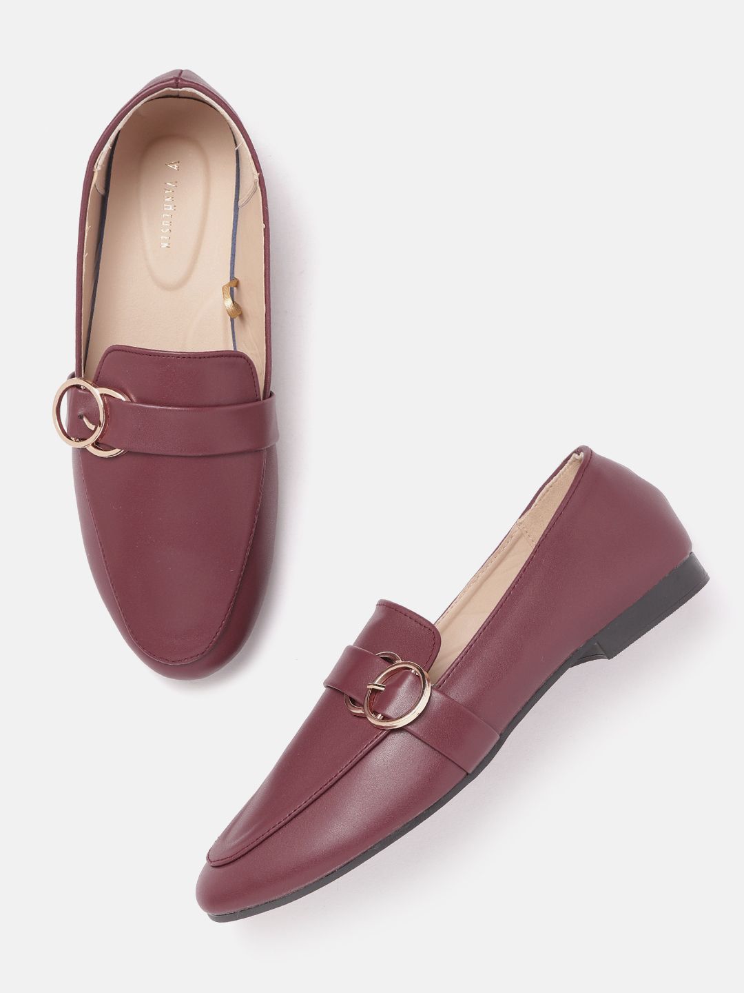 Van Heusen Woman Solid Round Toe Loafers Price in India