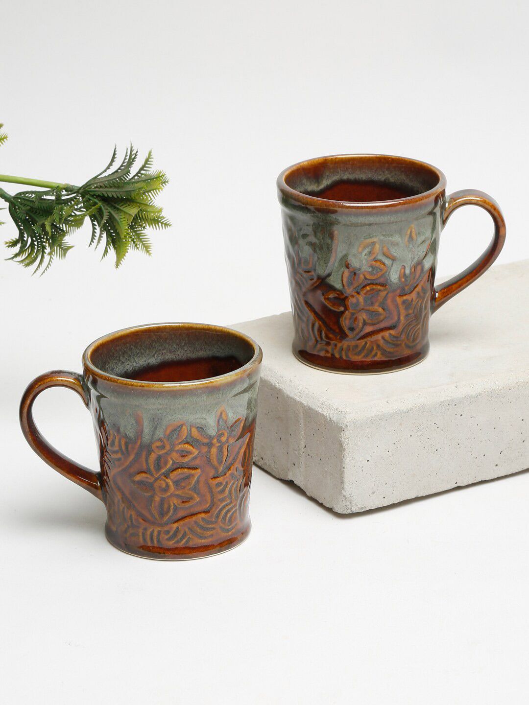 EK BY EKTA KAPOOR 2 Textured Ceramic Matte 250ML Cups Price in India