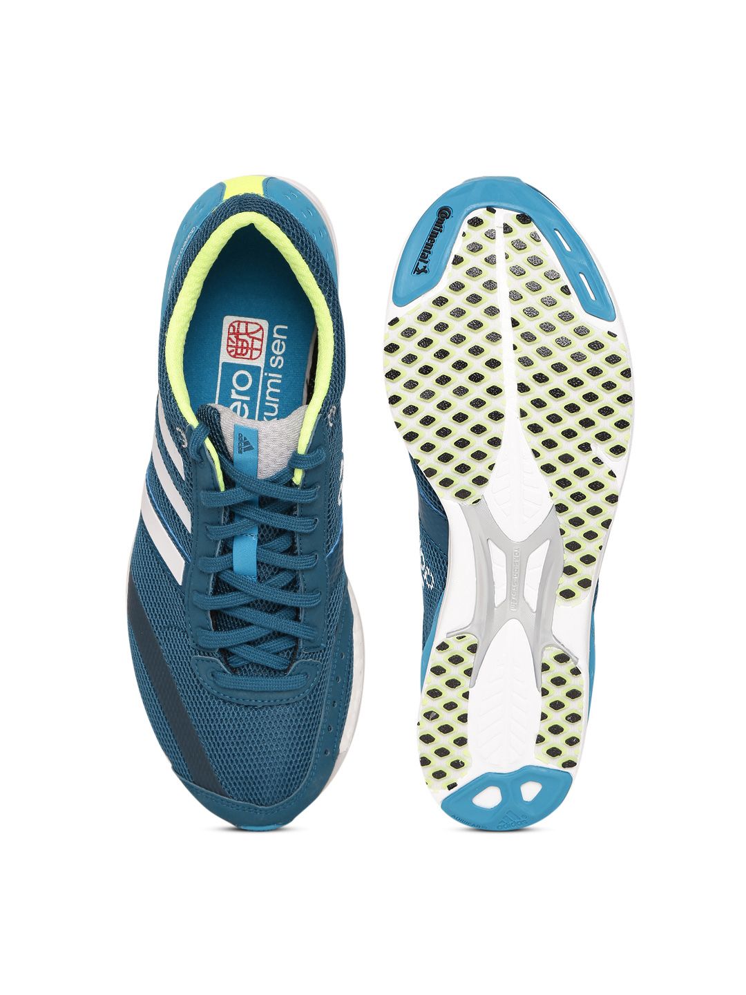 adidas gazelle silver green womens Adidas Men's Adizero Takumi Sen 11 Flash Aqua / Zero Metalic / Mint Ton Running  Shoes