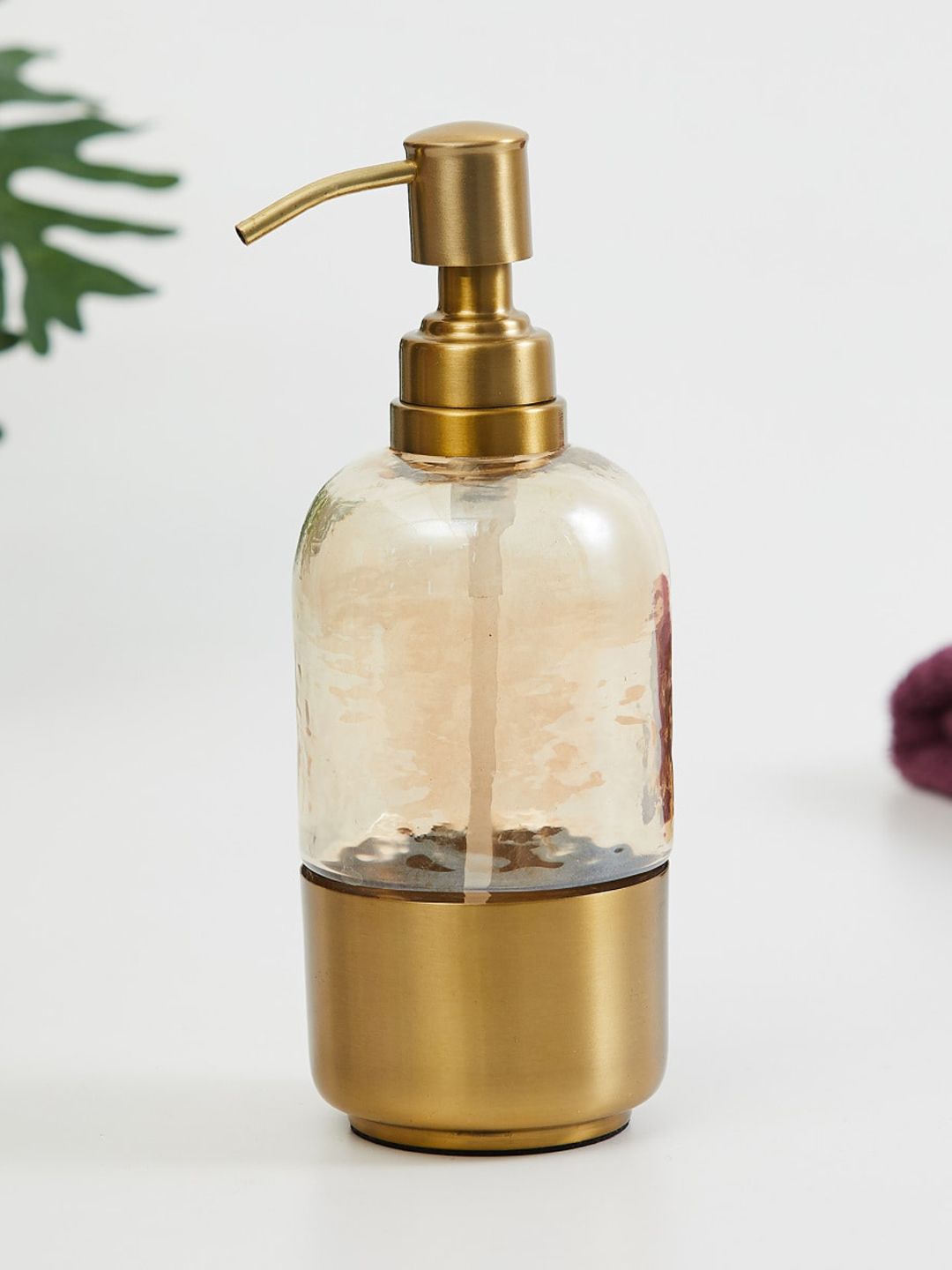 Home Centre Gold-Toned Solid Freestanding Soap Dispenser Price in India