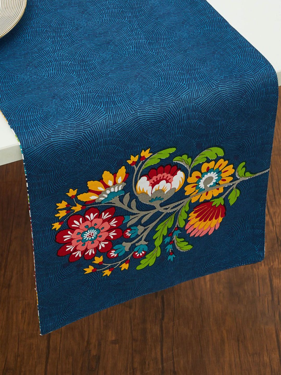 Home Centre Blue & Red Printed Cotton Reversible Table Runners Price in India