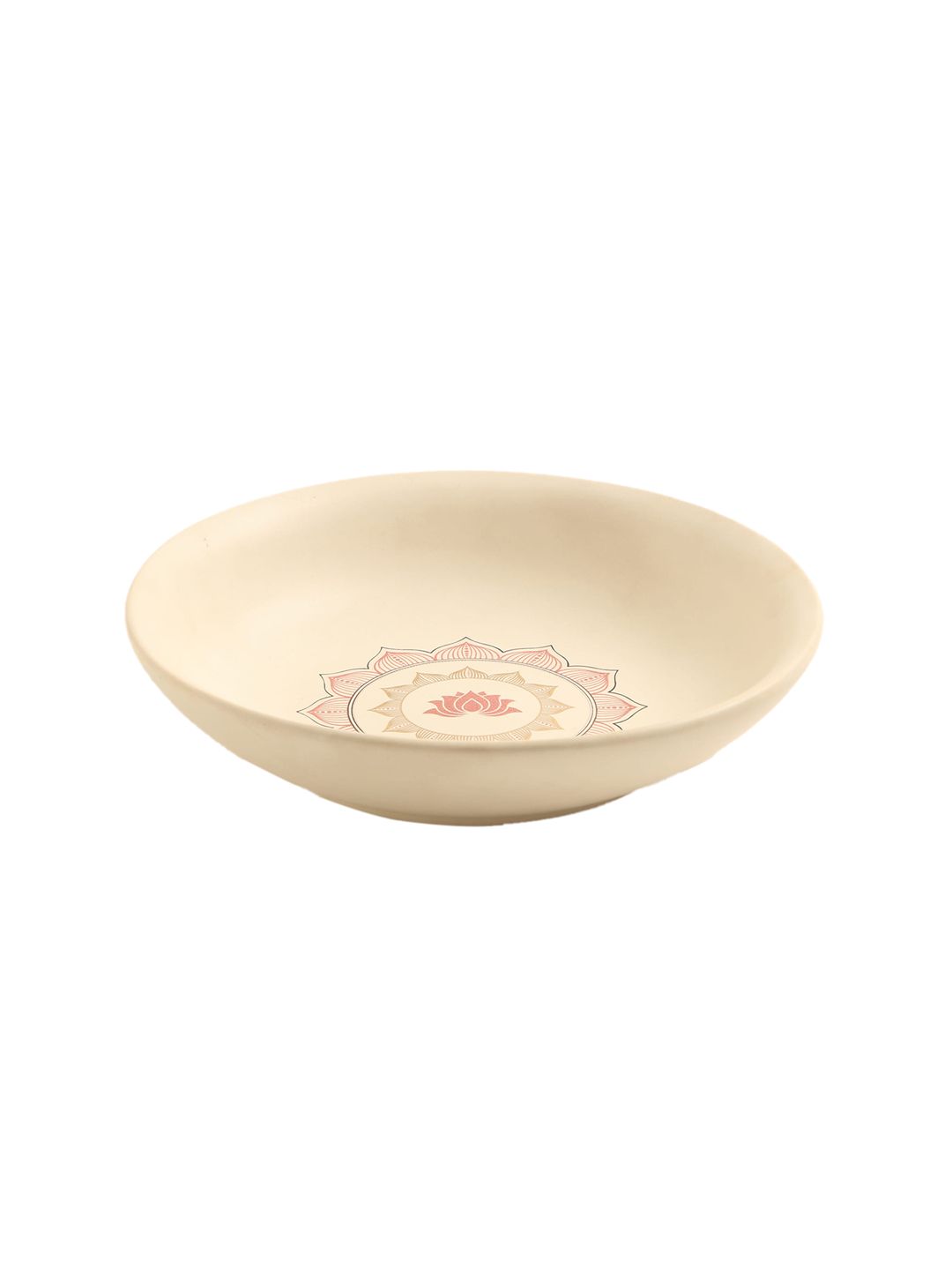 Home Centre Beige Vrindawan Platonic Ethnic Printed Shallow Platter Price in India