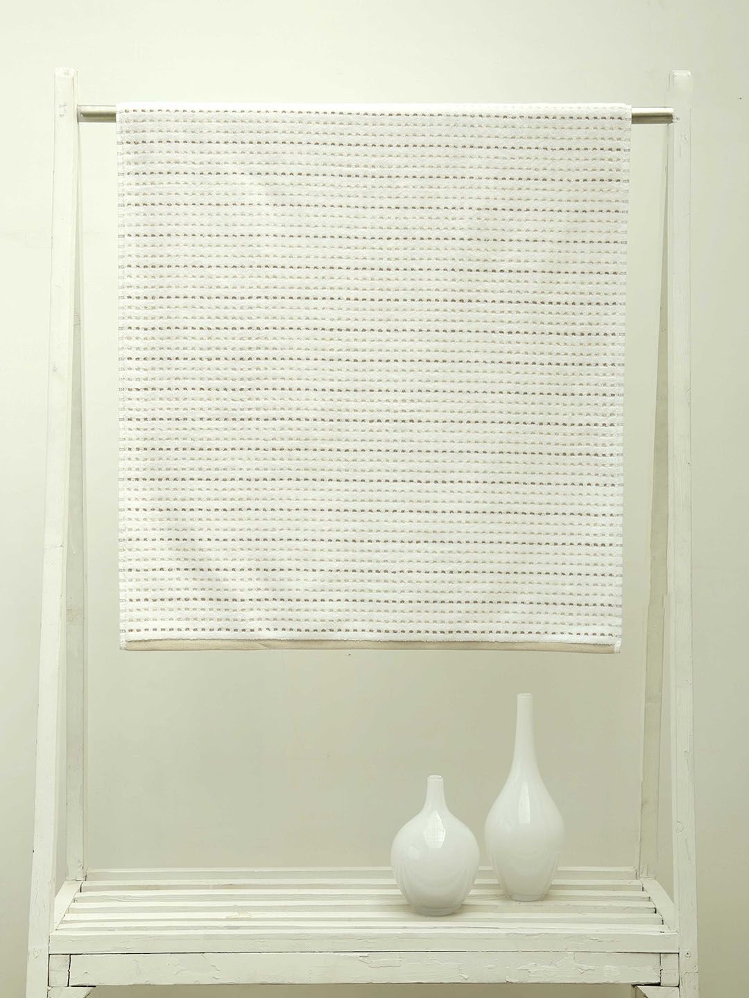 Ariana Beige Striped 550 GSM Cotton Bath Towel Price in India