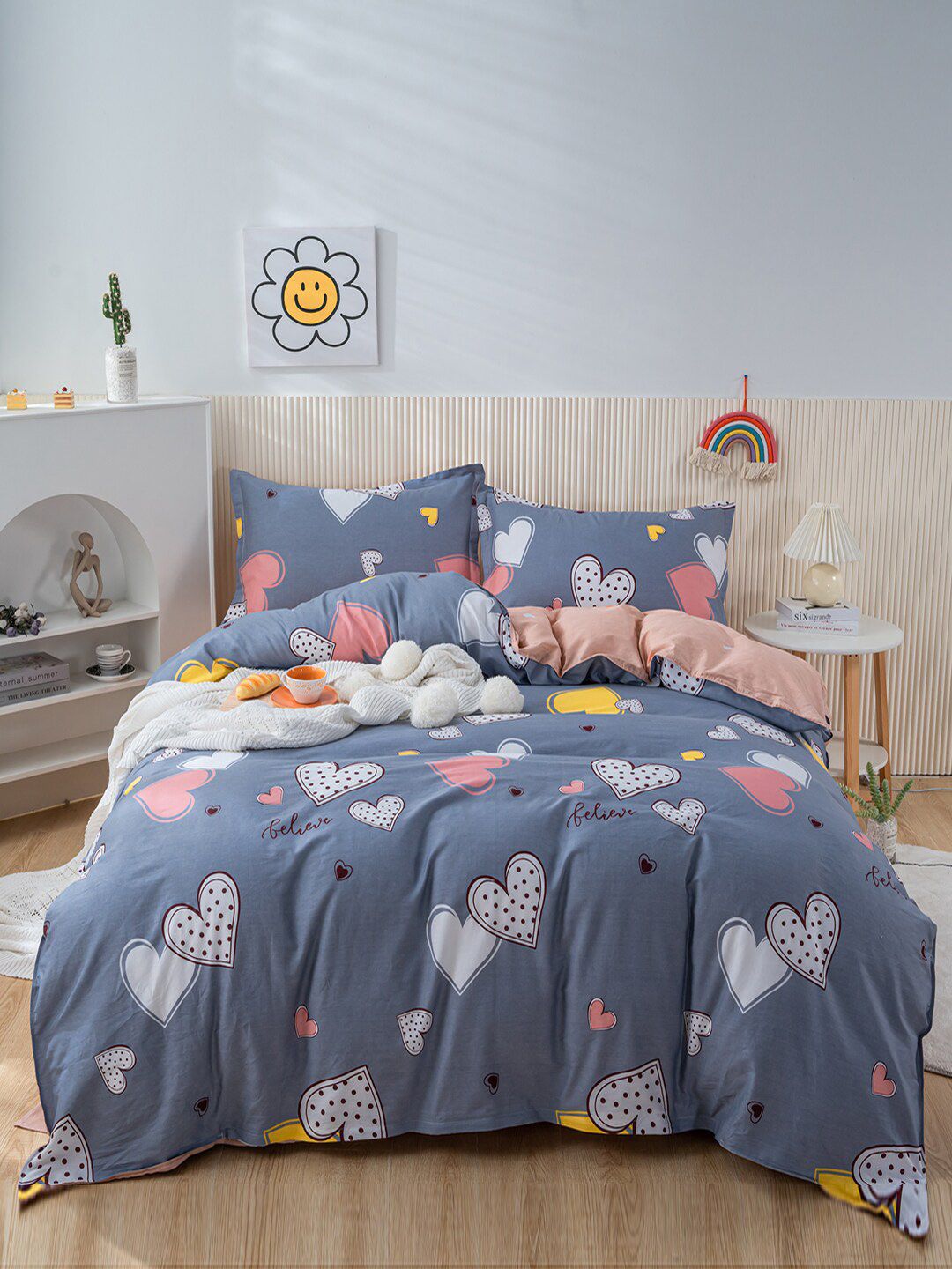 JC Collection Printed Pure Cotton Double King Bedding Set Price in India