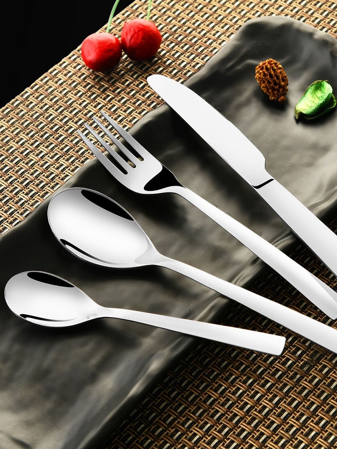 FNS Set Of 24 Silver-Toned  Solid Cutlery Price in India