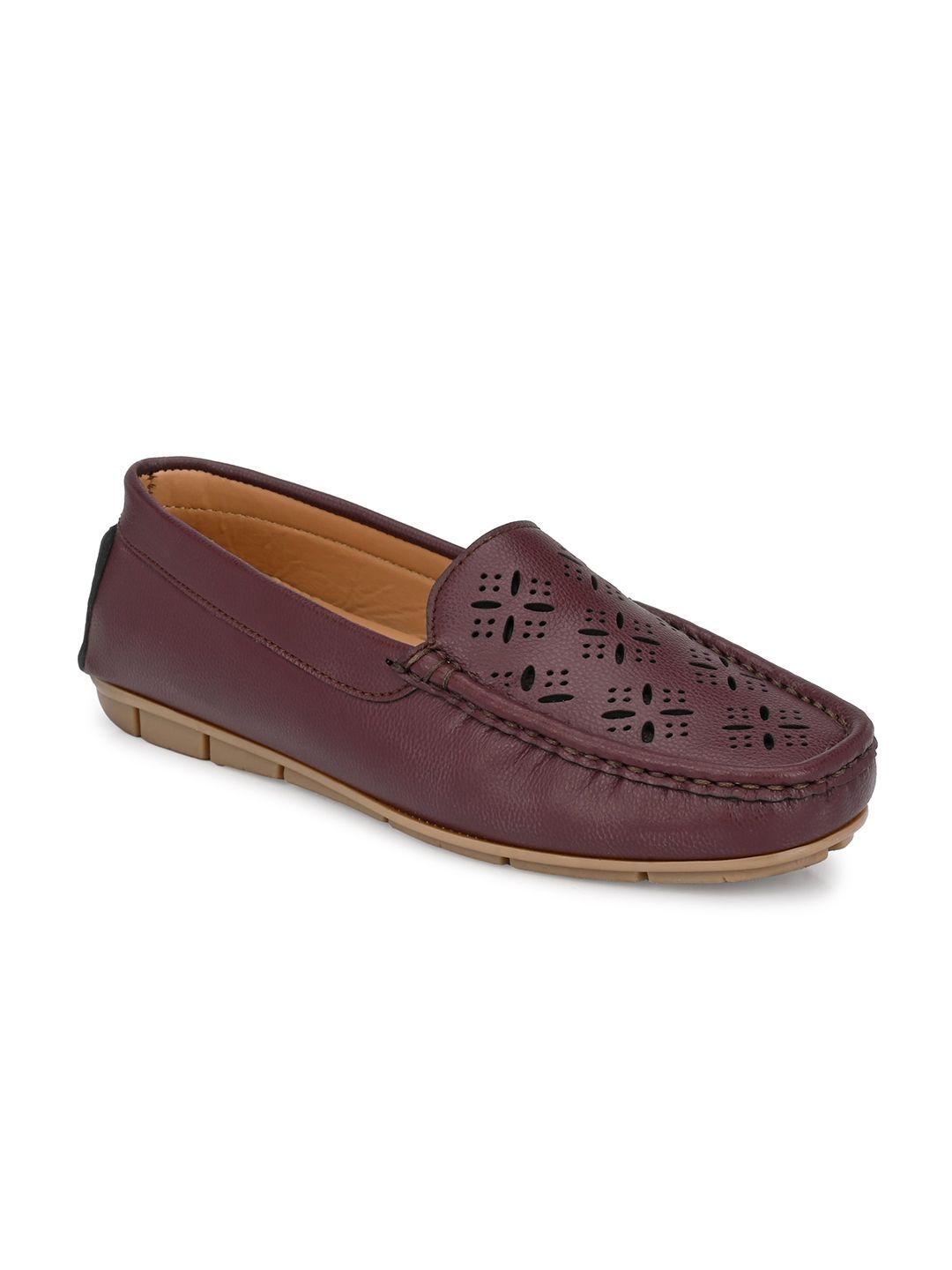 El Paso Women Maroon Loafers Price in India