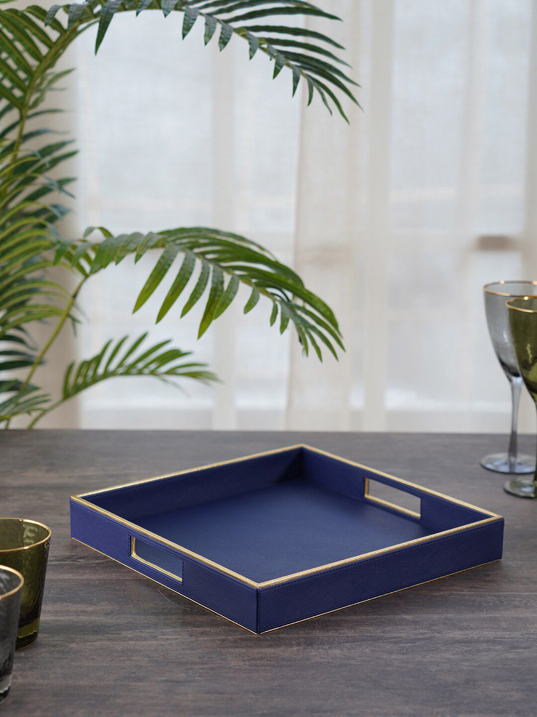 Pure Home and Living Unisex Blue Trays Price in India