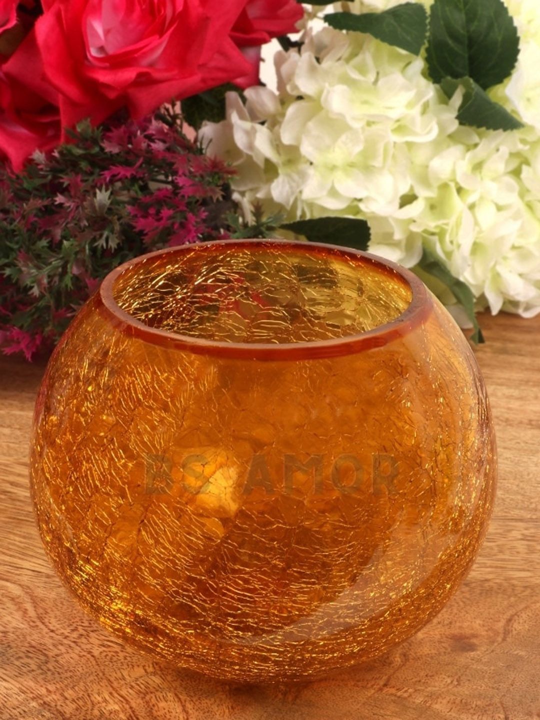 BS AMOR Gold-Toned Solid Glass Vases Price in India