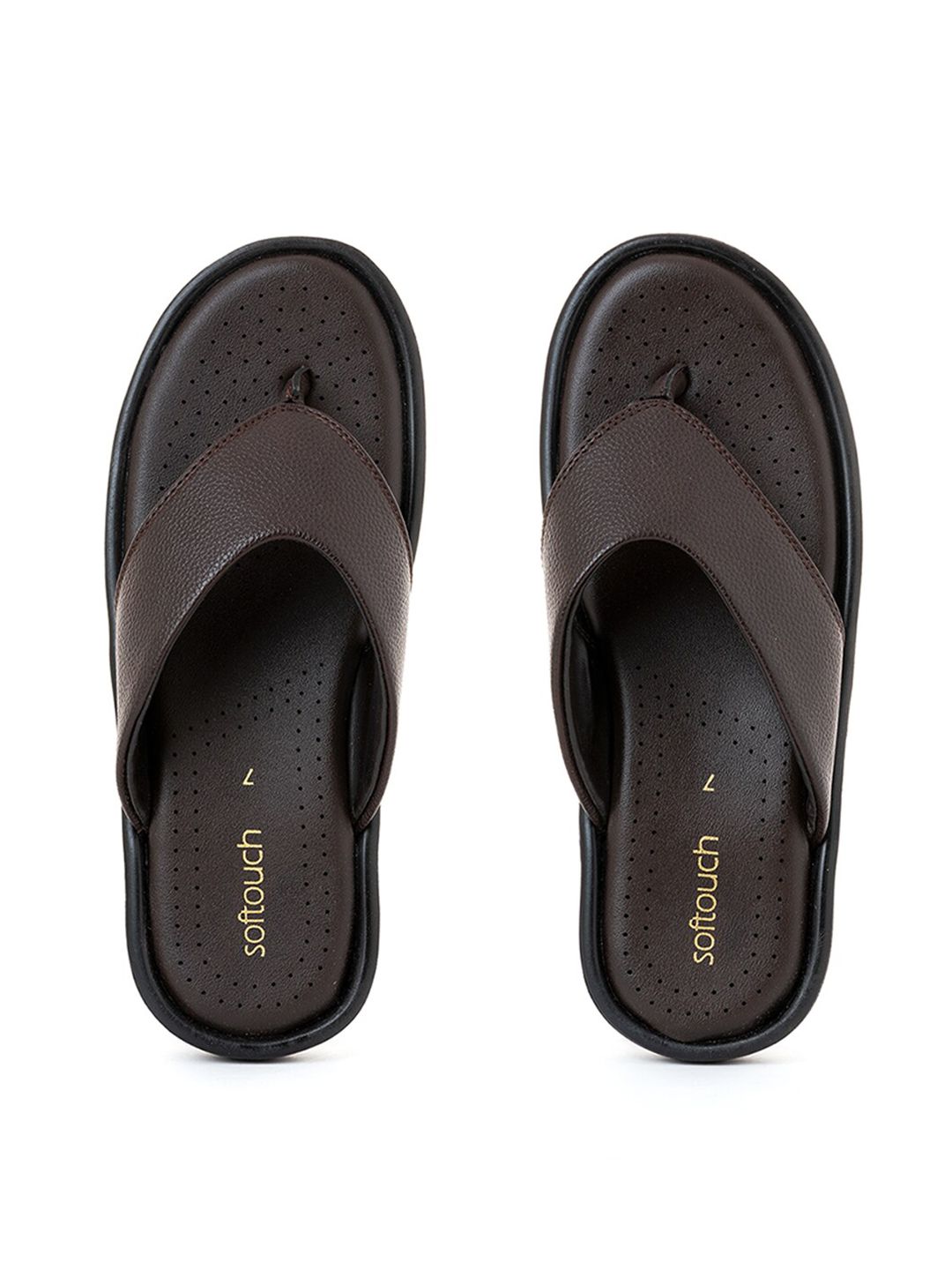 Khadims Men Brown Thong Flip-Flops