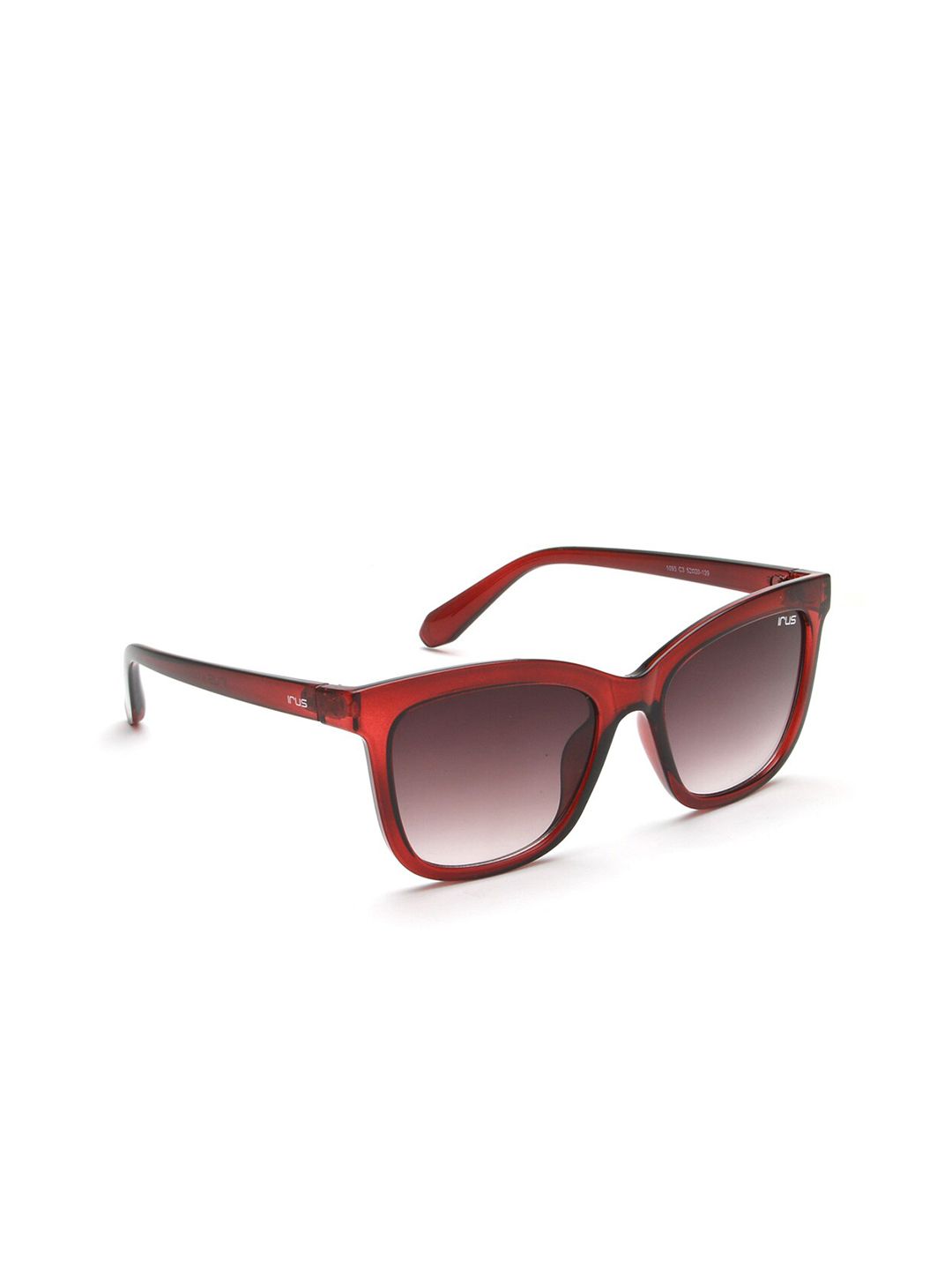 IRUS by IDEE Unisex Grey Lens & Red Square Sunglasses IRS1093C3SG-Red