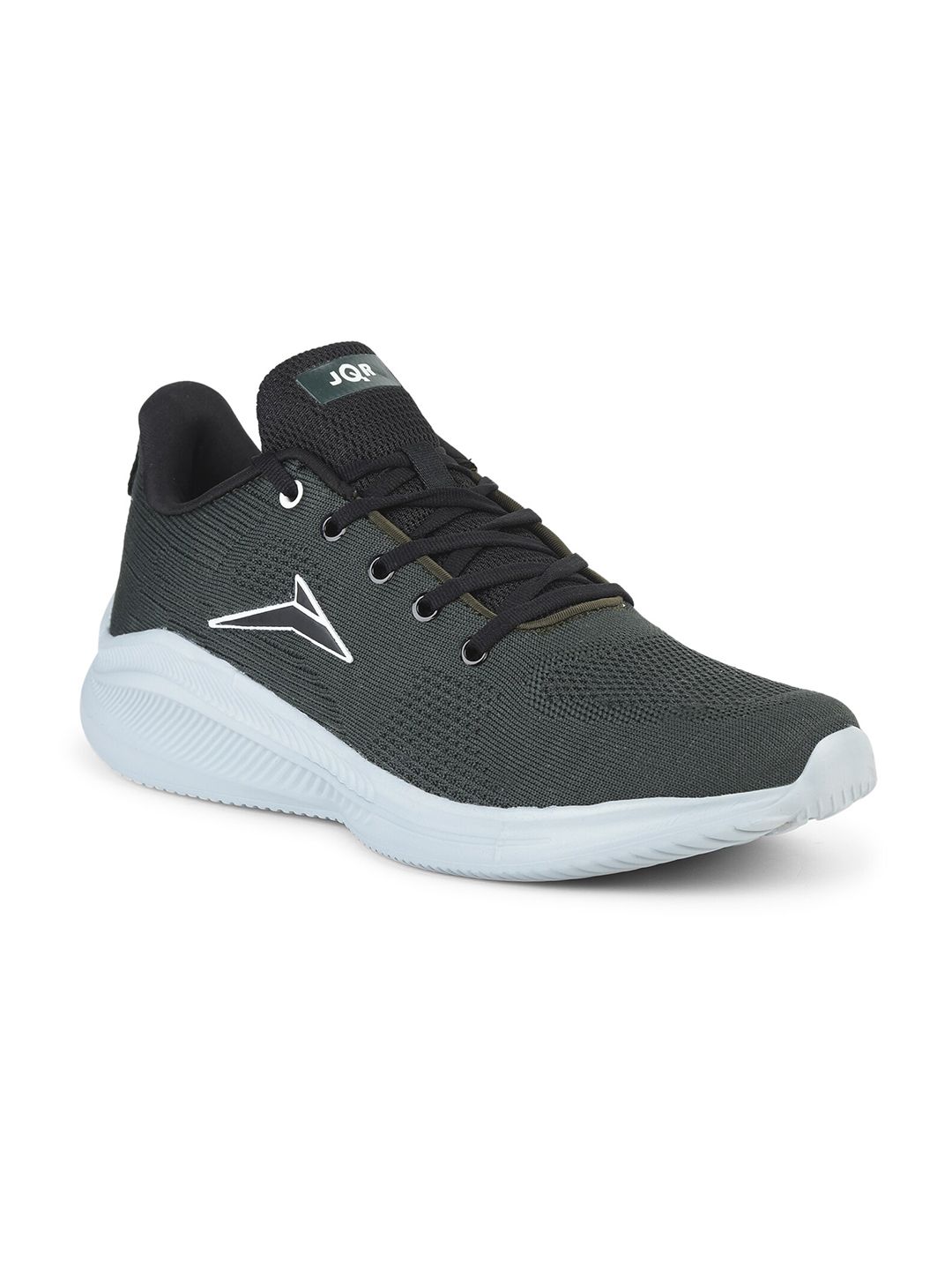 JQR Men SOFT-003 Grey Lace Up Mid-Top Mesh Running Sports Shoes