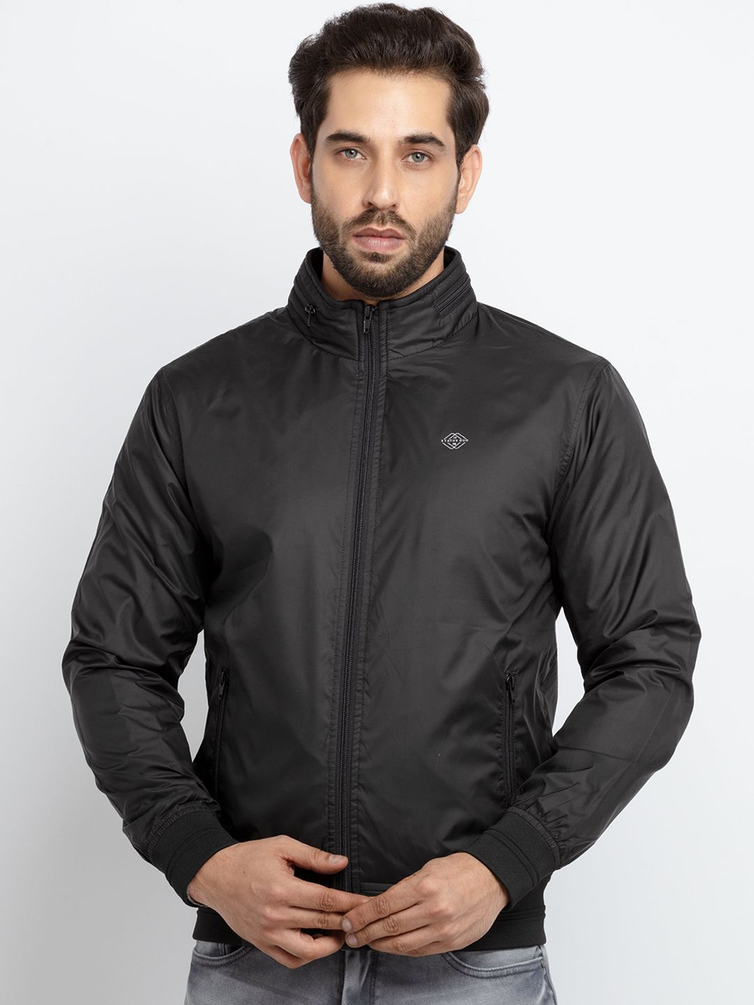 Status Quo Men Black Bomber Jacket