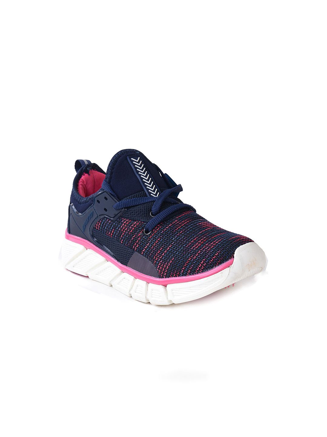 IMPAKTO Women Navy Blue Lace Up Mid-Top Mesh Running Non-Marking Sports Shoes Price in India