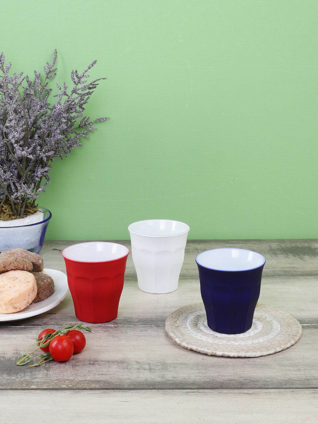DURALEX Set Of 3 Solid Mixed Tricolor Tumbler Price in India