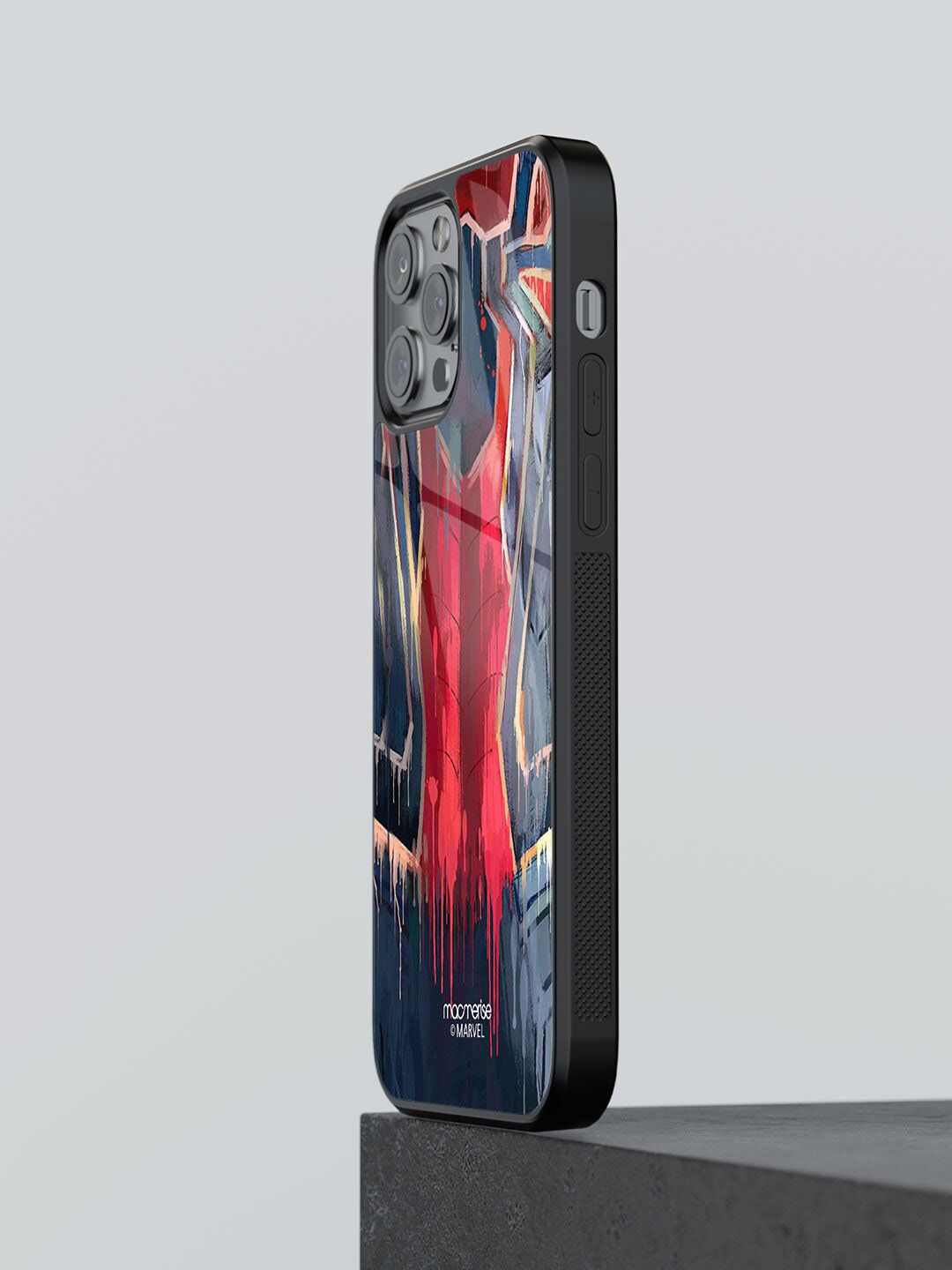 macmerise Red & Grey Grunge Suit Spidey Printed iPhone 12 Pro Max Back Case Price in India