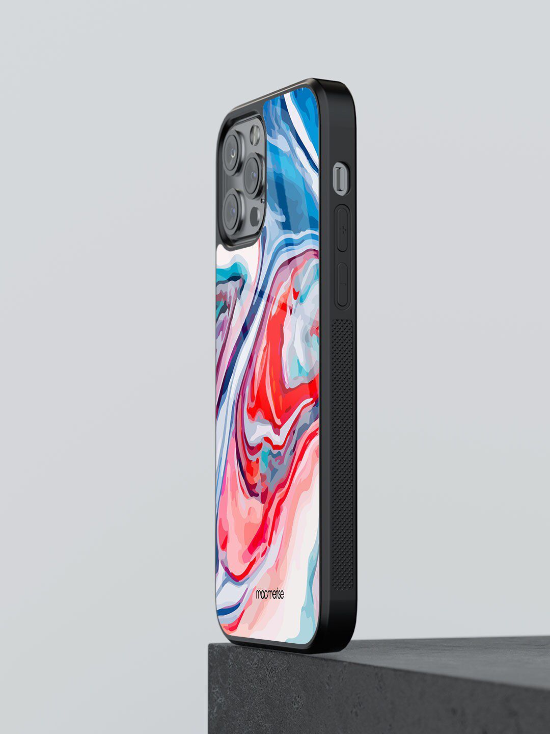 Macmerise Red & Blue Liquid Funk Printed iPhone 12 Pro Max Back Case Price in India