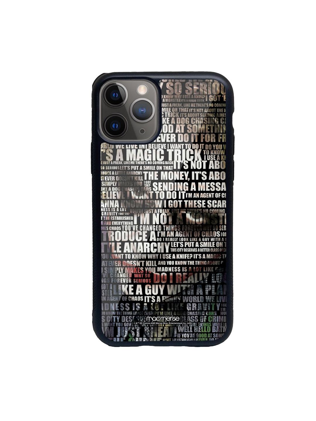 macmerise Black Joker Quotes Printed iPhone 11 Pro Max Glass Back Case Price in India