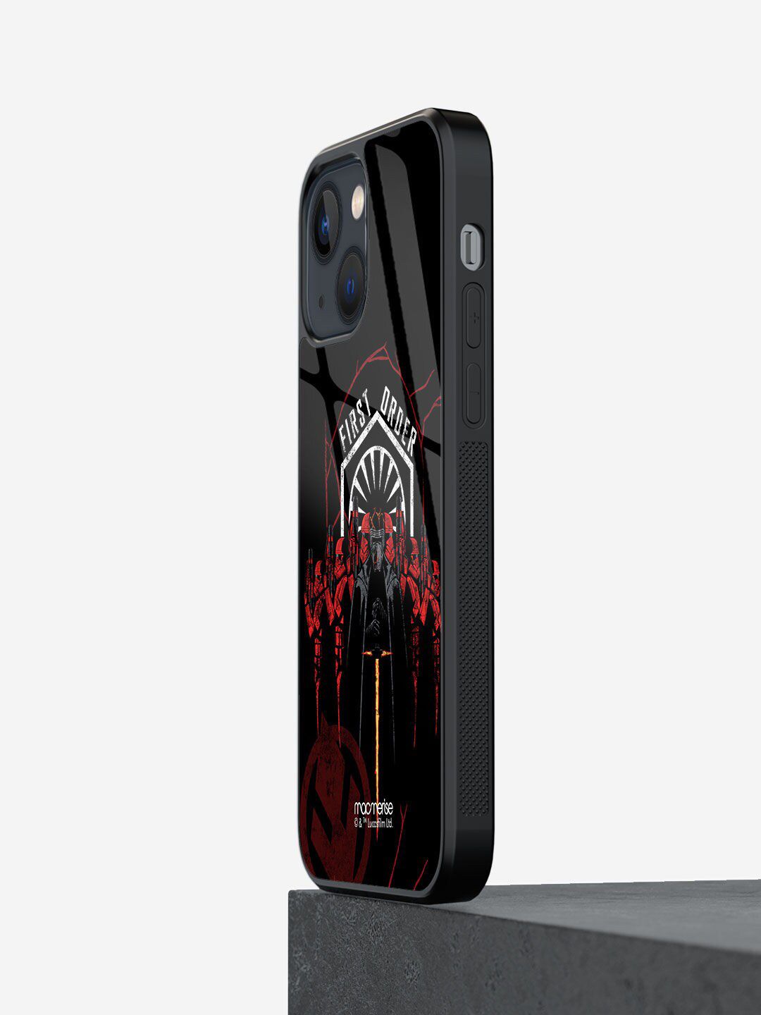 macmerise Black & Red Printed First Order iPhone 13 Mini Glass Phone Back Case Price in India