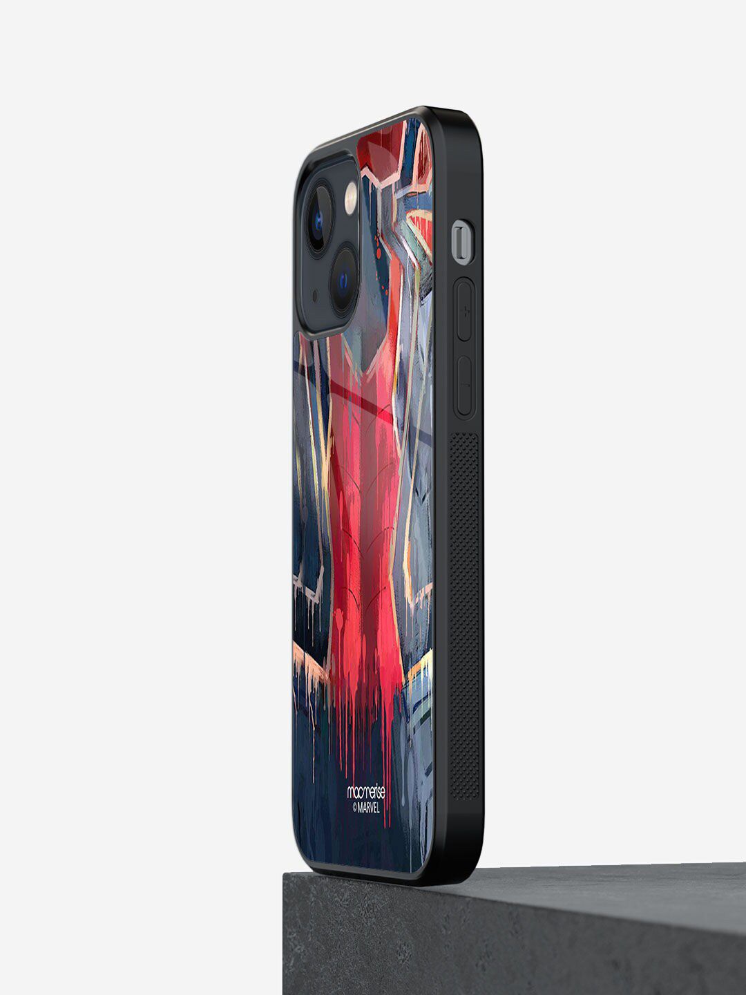 macmerise Grey & Red Grunge Suit Spidey iPhone 13 Mini Back Case Price in India