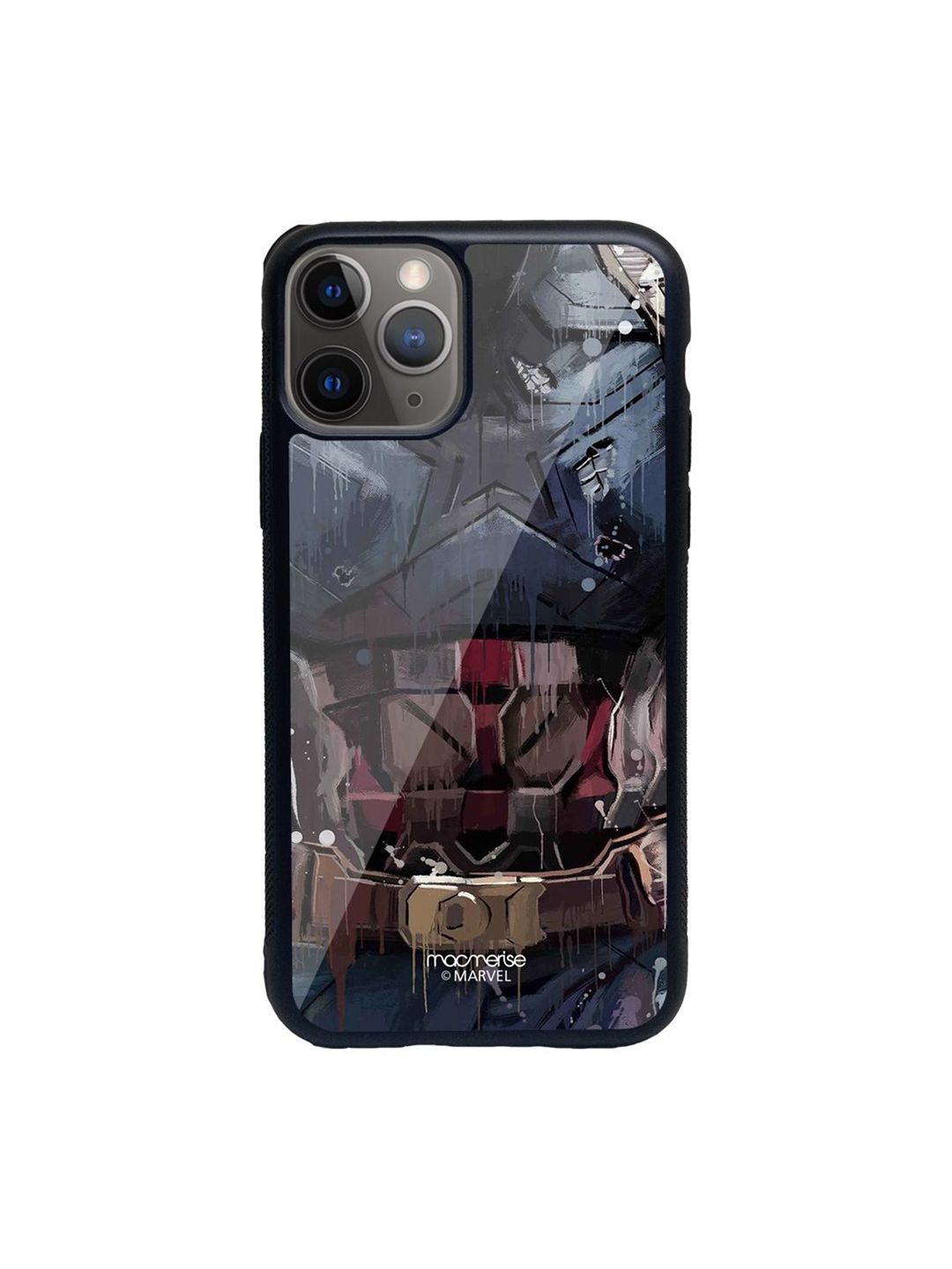 macmerise Blue Printed Grunge Suit Steve iPhone 11 Pro Max Glass Phone Back Case Price in India