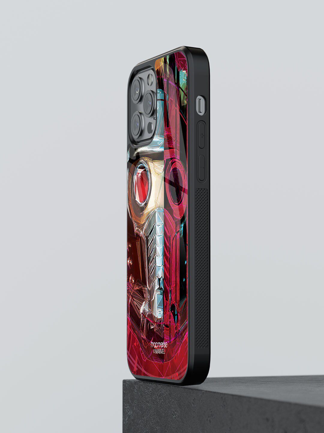 macmerise Red Grunge Suit StarLord Printed iPhone 12 Pro Glass Back Case Price in India