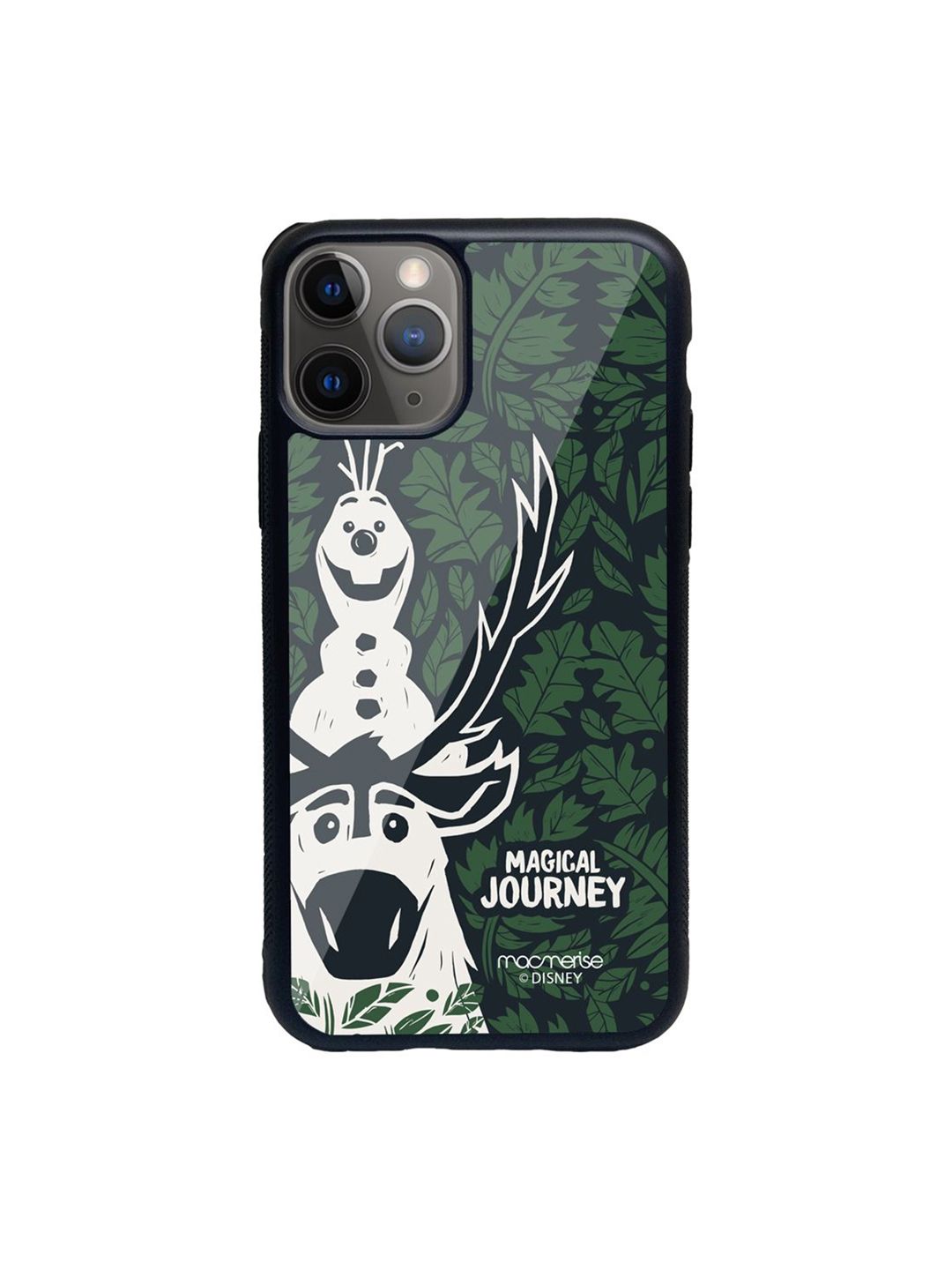 macmerise Green Printed Magical Journey iPhone 11 Pro Glass Phone Back Case Price in India