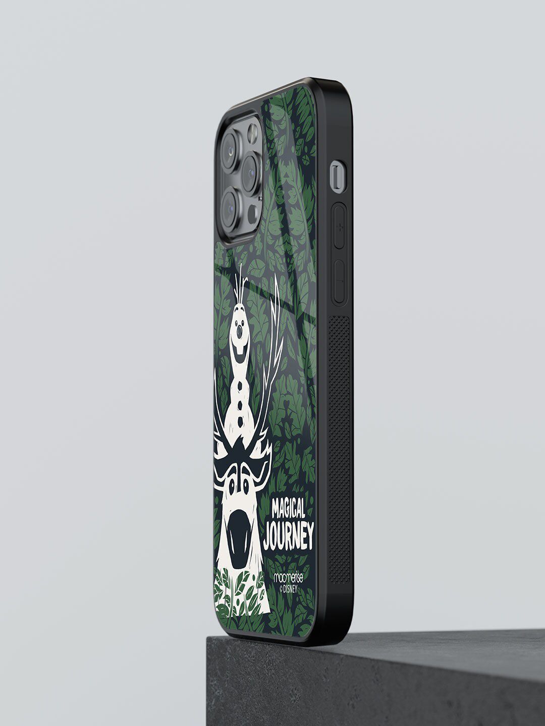 macmerise Black & Green Printed Magical Journey iPhone 12 Pro Glass Phone Back Case Price in India