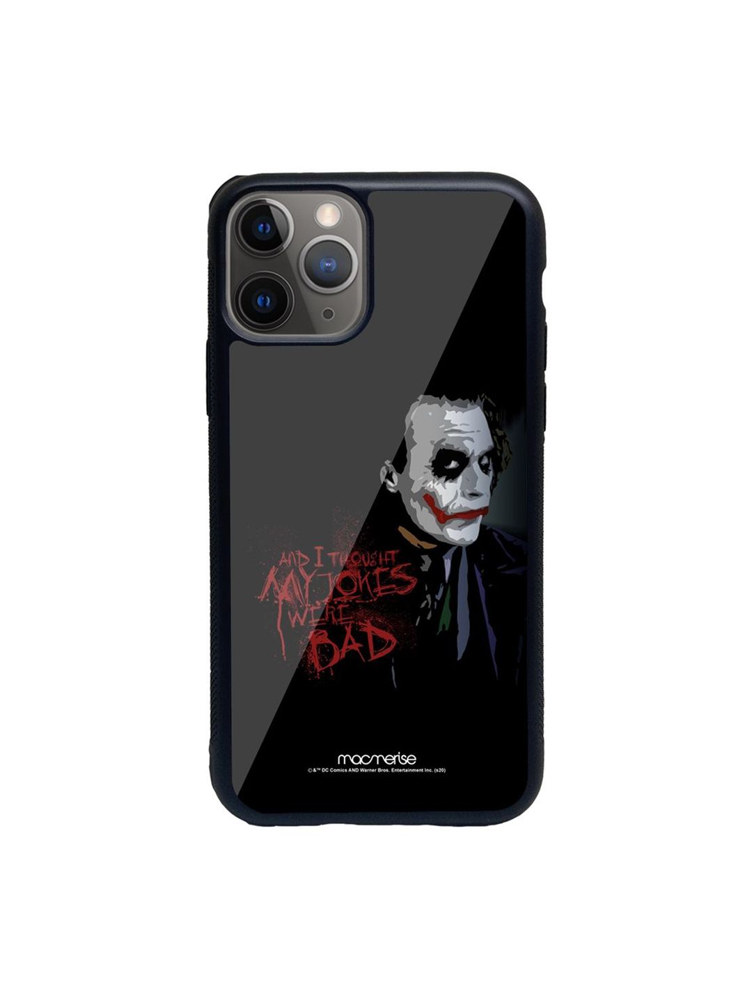 macmerise Black & Red Printed Jokers Sarcasm iPhone 11 Pro Glass Phone Back Case Price in India
