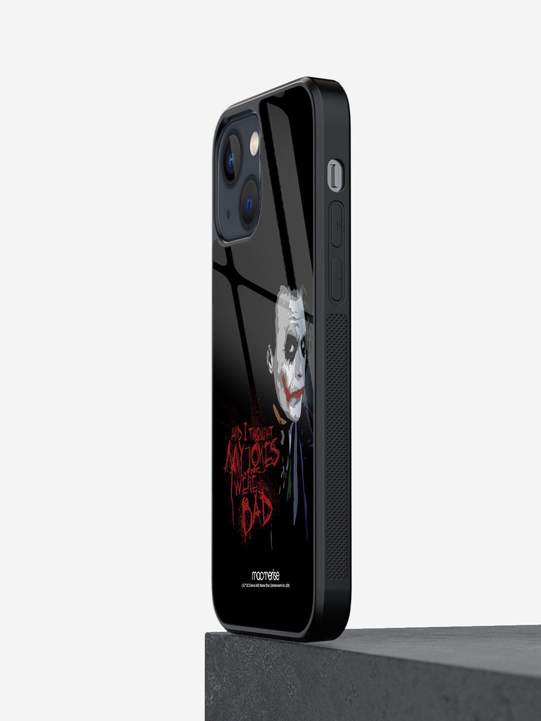 macmerise Black Printed Jokers Sarcasm iPhone 13 Glass Phone Back Case Price in India