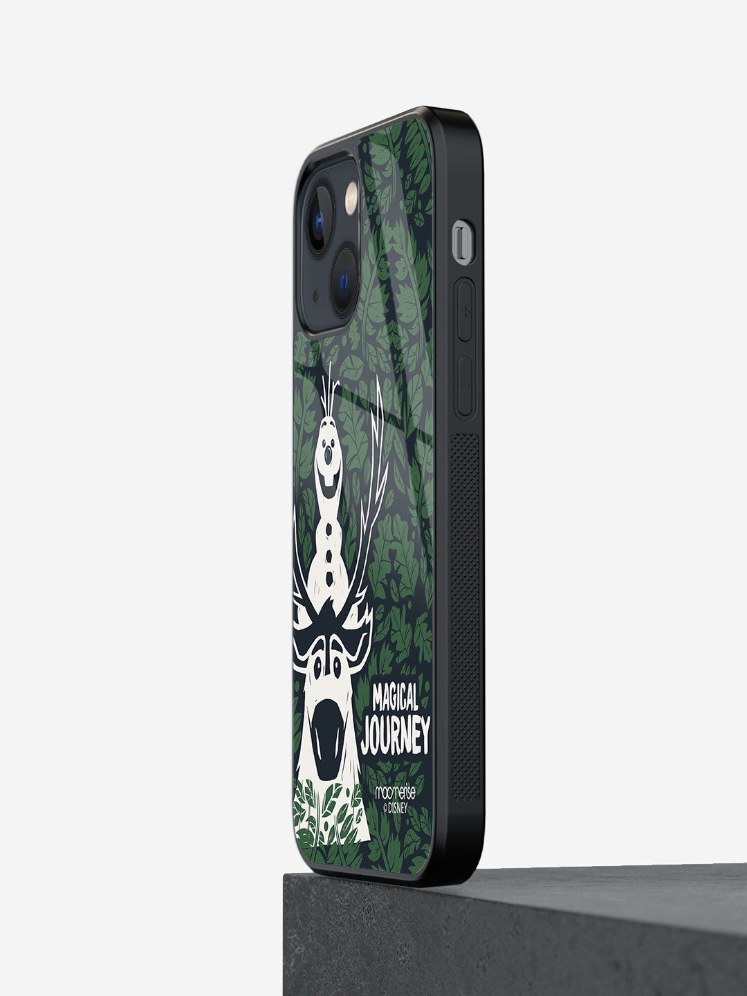 macmerise Green Printed Magical Journey iPhone 13 Mini Glass Phone Back Case Price in India