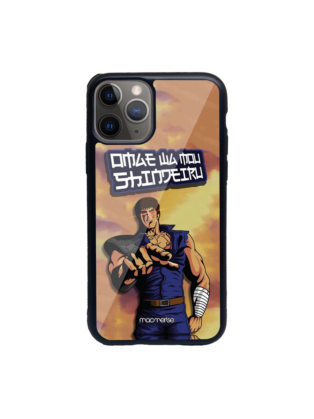 macmerise Blue & Brown Printed Serious Kenshiro iPhone 11 Pro Glass Phone Back Case Price in India