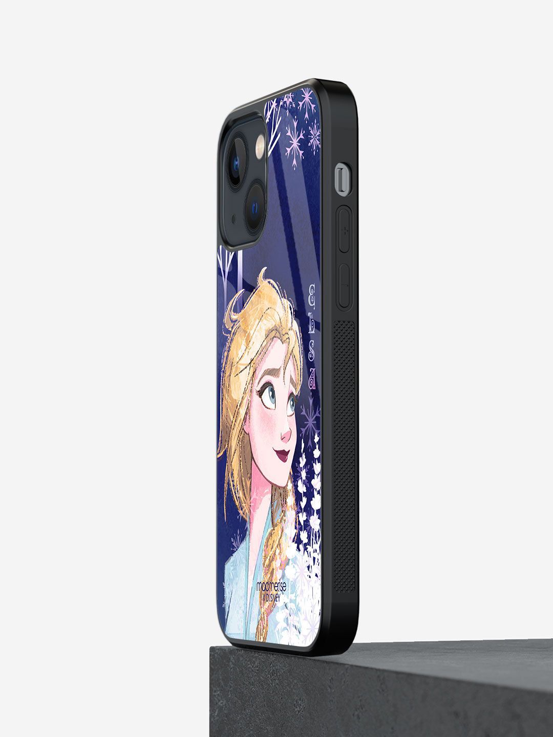 macmerise Blue Printed Strong Elsa iPhone 13 Mini Glass Phone Back Case Price in India