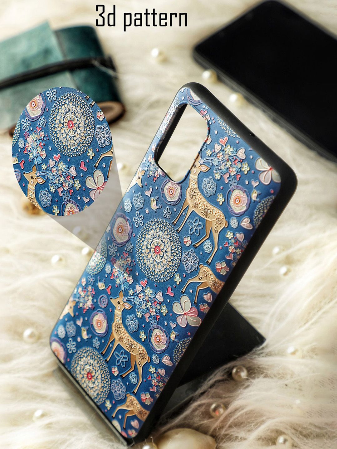 DOOBNOOB Blue Printed Floral Dear Samsung Galaxy Note 20 Phone Back Case Price in India